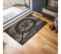 Tappeto Ceppo D'Albero Antico Ingresso Interno Tappeti Venature Del Legno 50 x 80 cm Antiscivolo Lavabile in Lavatrice Tapette Cucina Camera da Letto Entrata Scendiletto - Marrone