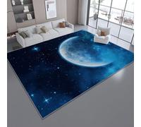 Tappeto Cielo stellato, universo dei sogni Antiscivolo Lavabile Pelo Corto Pelo Corto, Morbido, per Salotto, Camera da Letto Blu e bianco Design Moderno e Elegante 180x250