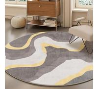 Tappeto circolare in finta lana, morbido, per camera da letto, soggiorno, bagno, sala giochi, ufficio, lavabile (motivo D, 60 x 60 cm)