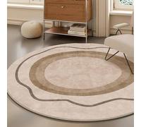 Tappeto circolare in finta lana, morbido tappeto per camera da letto, tappetino rotondo per soggiorno, bagno, sala giochi, ufficio, lavabile (motivo A, 140 x 140 cm)