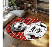 Tappeto circolare per dormitorio graffiti boy mattoni rossi tappetini rotondi lavabili circolari per camera da letto ingresso bagno soggiorno piccolo stuoia antiscivolo morbida stampa street 60cm