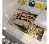 Tappeto classico retrò per aree rovine architettoniche antiche tappeti in pietra a scale tappeti a pelo basso antiscivolo sottile per camera da letto soggiorno pieghevole lavabile 80x150cm