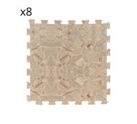 Tappeto componibile set 8 pezzi 50x50 cm effetto pietra beige