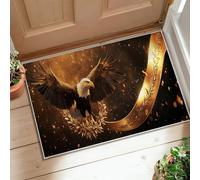 Tappeto con aquila, classico patriottico con ali di alloro, senza oro, bordo a pelo basso, zerbino rettangolare per cucina, corridoio, lavanderia, ingresso, decorazione 6 x 90 cm
