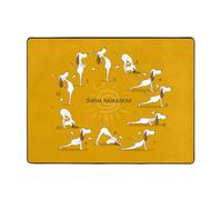Tappeto con cocker spaniel inglese che fa yoga, decorazione per soggiorno, morbido, lavabile, per camera da letto, 150 x 122 cm, per interni, camera da letto e soggiorno