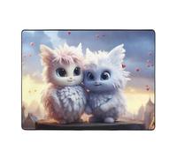 Tappeto con coppia di animali carini, decorazione per soggiorno, morbido, lavabile, per camera da letto, 150 x 122 cm, per interni, camera da letto e soggiorno