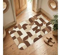 Tappeto con curve, forme geometriche moderne e minimaliste, nessuno marrone, antiscivolo, morbido, rettangolare, resistente alle macchie, per soggiorno, camera da letto, sotto il tavolo, decorazione
