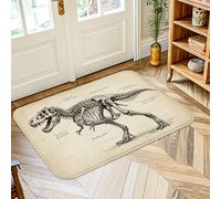 Tappeto con dinosauro, scheletro educativo vintage, anatomia nessuno beige, antiscivolo, estetico, rettangolare, accenti tappeto, lavanderia, bagno, porta d'ingresso, decorazione 5 x 3 '