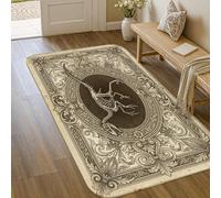 Tappeto con dinosauro, scheletro gotico vintage ornato nessuno beige antiscivolo zerbino rettangolare stampa accenti tappeto lavanderia bagno porta ingresso decorazione 7,6 x 1,5 m