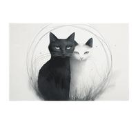 Tappeto con due gatti che si abbracciano, morbido velluto di cristallo, lavabile, tappeto moderno per comodino, antiscivolo, per camera da letto, cucina, sala da pranzo