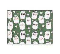 Tappeto con facce di alpaca, decorazione per soggiorno, morbido, lavabile, per camera da letto, 150 x 122 cm, per interni, camera da letto e soggiorno