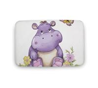 Tappeto con farfalla e ippopotamo grande tappeto per camera da letto in velluto di corallo con retro in gomma antiscivolo per vasche da bagno tappetino elegante tappeto lavabile per sala giochi 50 x