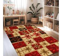 Tappeto con fiocco regalo, nastro natalizio con nastro rosso antiscivolo per casa e interni, non perde pelo, per soggiorno, camera da letto, sotto il tavolo, decorazione da pranzo, 10 x 15 cm