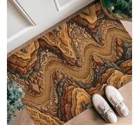 Tappeto con fiume, naturale, rustico, ossa, rocce, autunno, marrone, antiscivolo, per interni, non perde pelo, per cucina, ingresso, lavanderia, comodino, decorazione, 0,6 x 0,9 m