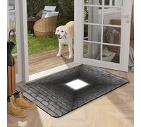 Tappeto con fori 3D 2026, motivo cane si spaventa del tappeto 3D, tappeto con illusione ottica, come prova e gioco con il tuo gatto o cane, tappetino antiscivolo per camera da letto, soggiorno
