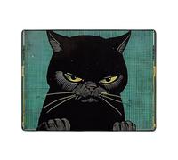 Tappeto con gatto pianista per soggiorno, morbido, lavabile, per camera da letto, 150 x 122 cm, per interni, camera da letto e soggiorno