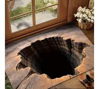 Tappeto con illusione ottica 3D 2026, il cane si spaventa del tappeto 3-D, trappola visiva antiscivolo, illusioni ottiche, tappeto che sembra un buco, come prova e gioco con il tuo gatto o cane, per