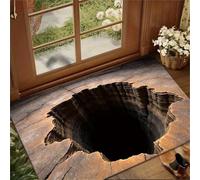 Tappeto con illusione ottica 3D: prova e gioca con cane o gatto, tappeto che sembra un buco nel terreno, tappeto con fori 3D, antiscivolo, facile da pulire (A, 31,5 x 47,24)