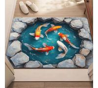 Tappeto con illusione ottica 3D, prova e gioca con cane o gatto, tappeto che sembra un buco nel terreno, tappeto con fori 3D con sicuro antiscivolo, facile da pulire, zerbino per ingresso per tutte le