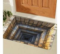 Tappeto con illusione ottica 3D, prova e gioca con cane o gatto, tappeto che sembra un buco nel terreno, tappeto con foro 3D, illusione ottica, senza fondo, antiscivolo, per porta d'ingresso, bagno