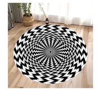 Tappeto con illusione ottica 3D Tappeti 3D Vortex Illusione Ottica Trap Area Rotondi Antiscivolo for Soggiorno Breve Peluche Swirl Carpet(Color4,40X40CM)