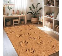 Tappeto con impronte di piedi, texture rustica naturale sabbia nessuno marrone antiscivolo per interni tappeto per casa tappeto non perde pelo, per soggiorno, camera da letto, sotto il letto