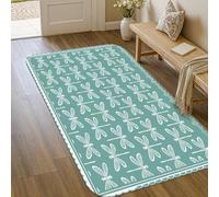 Tappeto con libellula, natura moderna foglia linea primavera verde acqua spugna a pelo basso zerbino rettangolare tiro tappeto non spargimento bagno comodino ingresso porta decorazione 7,6 x 1,5 m