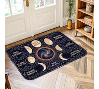 Tappeto con luna piena, celestiale astronomico luna nuova primo quarto celeste blu navy a pelo basso in spugna zerbino accenti tappeto resistente allo sbiadimento bagno ingresso comodino lavanderia