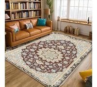 Tappeto con mandala, tradizionale, elegante, floreale, ornato nessuno marrone, antiscivolo, estetico, rettangolare, tappeto per soggiorno, camera da letto, decorazione per la casa, 15 x 18 cm