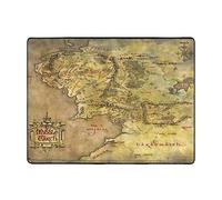 Tappeto con mappa della Terra di Mezzo, in flanella, antiscivolo, per porta d'ingresso, lavabile, grande, per camera da letto, soggiorno, decorazione per la casa, 160 x 122 cm