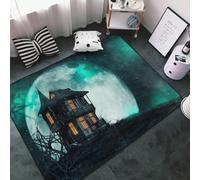 Tappeto con motivo casa delle streghe sulla collina, per soggiorno e camera da letto, lavabile, morbido, 7,6 x 12,7 cm, antiscivolo, per interni, camera da letto, decorazione estetica 152,4 x 99,1 cm