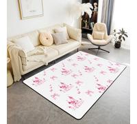 Tappeto con motivo castello delle principesse, stampa con fiocco rosa, antiscivolo, con farfalla e fiocco, per interni, ingresso, decorazione per casa, soggiorno e camera da letto, 7,6 x 1,5 m