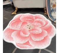 Tappeto con motivo floreale, in lana artificiale, adatto per la camera da letto, per soggiorno, bagno, ingresso, sala giochi, ufficio (motivi ad altezza 120 cm x 120 cm)