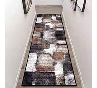 Tappeto con motivo geometrico a graticcio, con retro in gomma antiscivolo, lavabile, morbido al tatto, per soggiorno, cucina, corridoio, camera da letto e corridoio, elegante decorazione per la casa