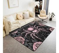 Tappeto con motivo ragnatela, motivo ragnatela, per interni, ingresso, per bambini, ragazzi, ragazze, decorazione per la stanza, tema animali aracnidi, Halloween, gotico, antiscivolo, assorbente, 1,2