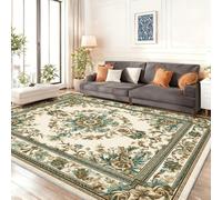 Tappeto con motivo Retro Squisito Geometrico Linee Di Confine, per camera da letto delle ragazze, 60 x 120 cm morbida flanella tappeto decorativo - Verde Piante Fiori Macchie Antiscivolo tappetino