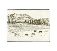 Tappeto con mucche al pascolo sul prato, per soggiorno, morbido, lavabile, per camera da letto, 150 x 122 cm, per interni, camera da letto e soggiorno