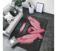 Tappeto con nastro con ali d'angelo, decorazione per soggiorno, antiscivolo, lavabile, 203 x 147 cm, decorazione per interni, camera da letto e soggiorno