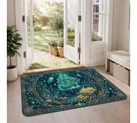 Tappeto con nave affondata e tesoro sottomarino scena fantasiosa area 2' X | tema mare profondo, motivo scrigno del tesoro, accenti di vita marina, intricato bordo ornato, decorazione nautica per la