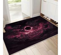 Tappeto Con Nuvole Eclissi Solare, Tappetino Con Stile Artistico Fantasy, Stabile E Antiscivolo, Antigraffio E Resistente, Adatto per Ingresso, Soggiorno Camera Da Letto, Rosso Violaceo, 40 x 60 cm