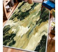 Tappeto con nuvole, motivo astratto naturale, vortici e ombre, verde primavera, a pelo basso, resistente allo sbiadimento, per casa, soggiorno, camera da letto, sotto il tavolo, decorazione da pranzo