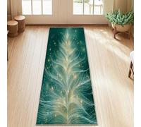 Tappeto con piume, elegante tappeto invernale a pelo basso con stelle e vortici, morbido, rettangolare, resistente alle macchie, per cucina, ingresso, bagno, porta, decorazione, 0,6 x 1,5 m
