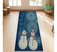 Tappeto con pupazzo di neve, invernale, con motivo a vortice natalizio, antiscivolo, estetico, rettangolare, per cucina, ingresso, comodino, lavanderia, decorazione per lavanderia, 6 x 1,5 m