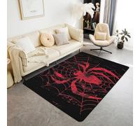 Tappeto con ragnatela rossa con ragnatela, tappeto per interni e ingresso, per bambini, ragazzi e ragazze, decorazione per la stanza di bambini, animali aracnidi gotici, tema Halloween, tappeto