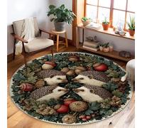 Tappeto con riccio, autunno natura ghianda foglia autunno verde antiscivolo tappeti resistenti allo sbiadimento tappeto estetico per la casa per soggiorno, camera da letto, corridoio, scrivania