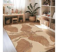 Tappeto con scheletro, artistico, naturalistico, con ali di uccello nessuno beige, antiscivolo, morbido, rettangolare, antimacchia, per soggiorno, camera da letto, sotto il letto, appartamento