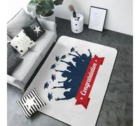 Tappeto con scritta in inglese "Congratulation Graduate Area", decorazione per soggiorno, antiscivolo, lavabile, 203 x 147 cm, per interni, camera da letto e soggiorno
