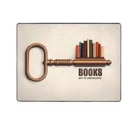 Tappeto con scritta in inglese "Key to Knowledge Area", per soggiorno, morbido, lavabile, per camera da letto, 150 x 122 cm, per interni, camera da letto e soggiorno
