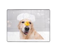 Tappeto con scritta in inglese "The Dog is Sitting in A Bubble Bath Area", per soggiorno, morbido, lavabile, per camera da letto, 150 x 122 cm, per interni, camera da letto e soggiorno