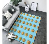Tappeto con stampa blu con hamburger di manzo per soggiorno camera da letto, lavabile, morbido, 12,7 x 18,8 cm, tappeto antiscivolo, decorazione per camera da letto, 203 x 147 cm